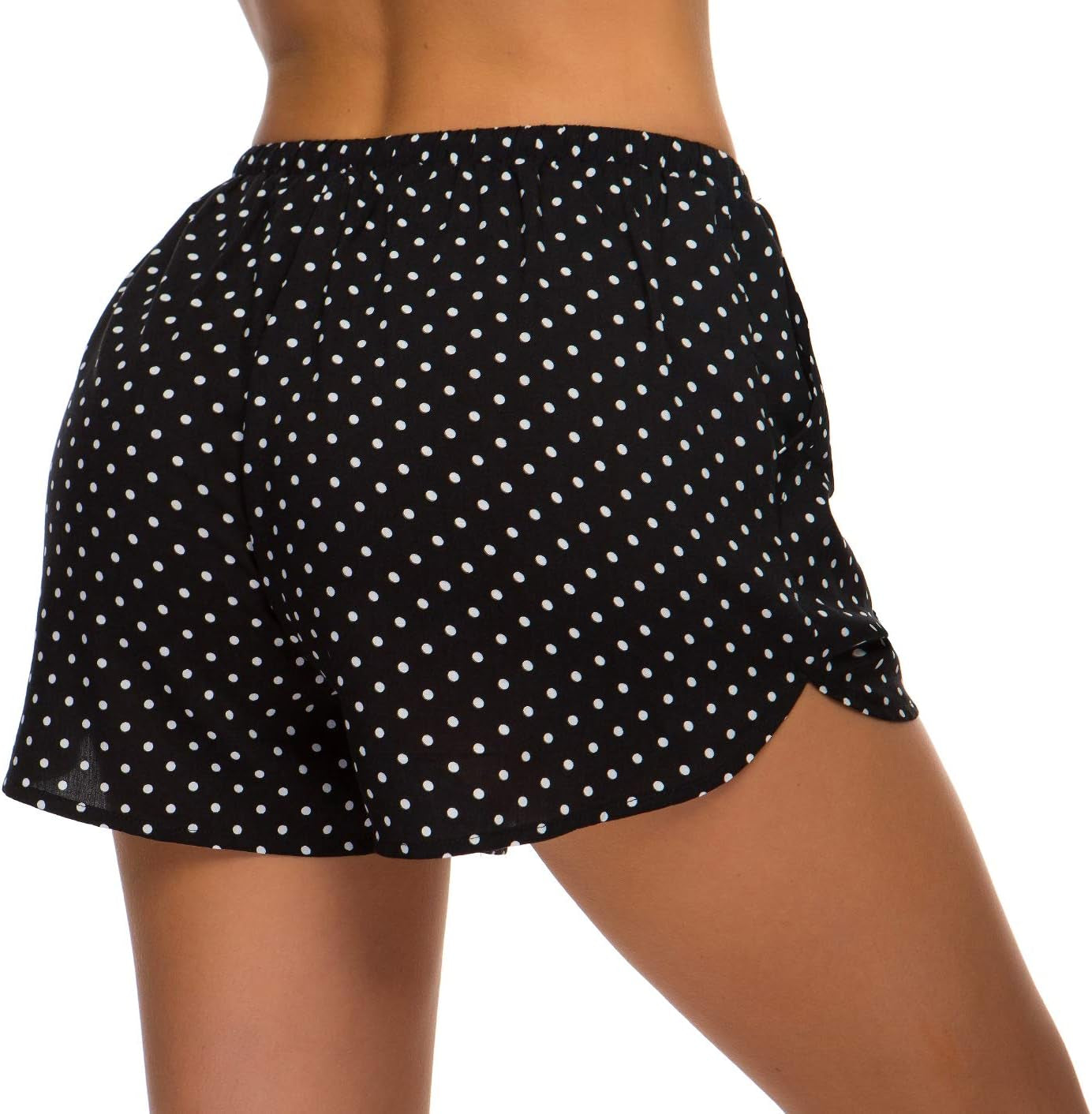 Women'S Casual Summer Elastic Waist Boho Print Shorts Patterned Short Pants with Pockets (L, 1)