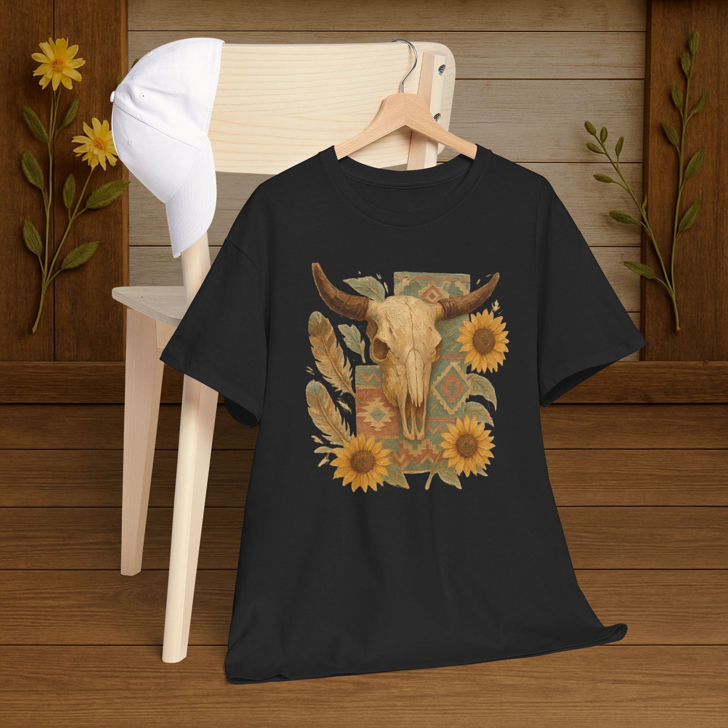 Boho Floral Tee - Unisex Heavy Cotton