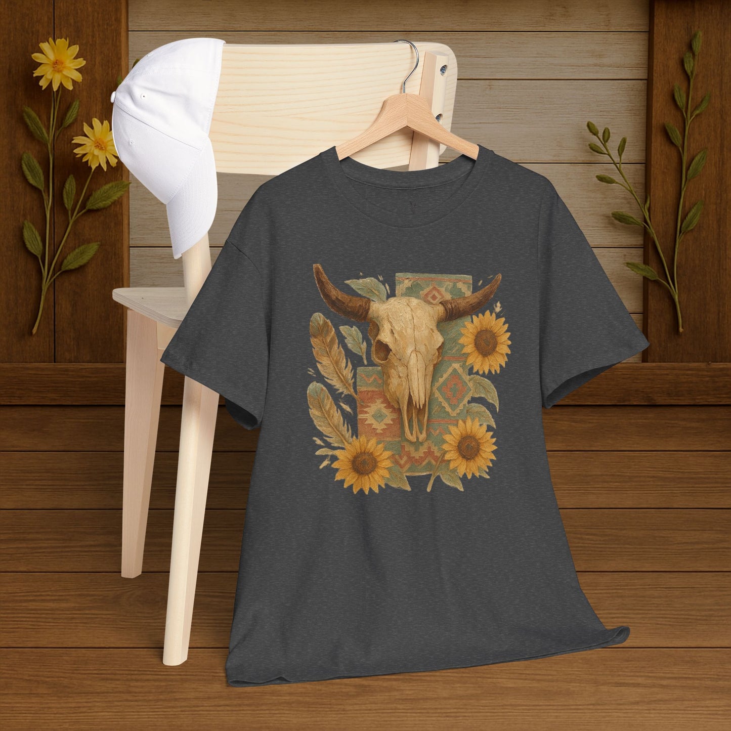 Boho Floral Tee - Unisex Heavy Cotton