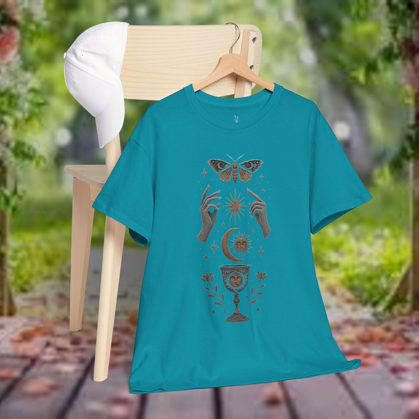 Boho Tee - Mystic Offering: Lunar Wisdom & Divine Flow Design