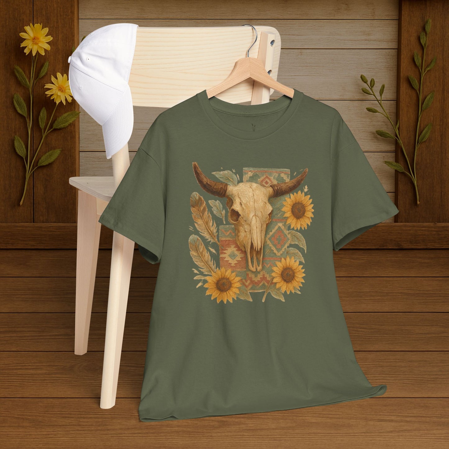 Boho Floral Tee - Unisex Heavy Cotton