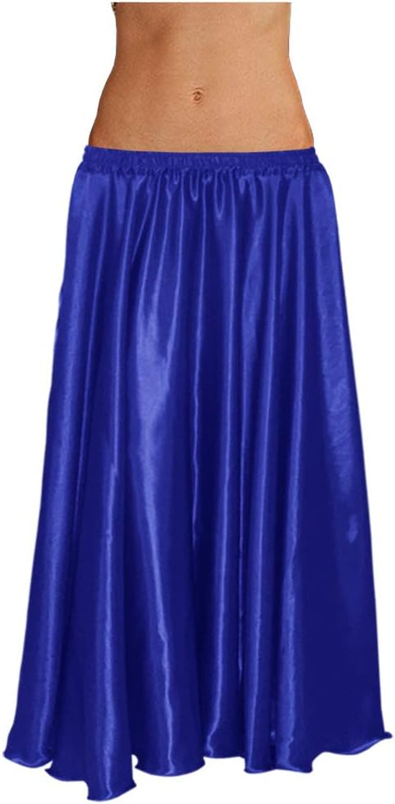 36" Long Women'S Satin 2 Slit Full Skirt Belly Dance Gypsy Tribal 9 Yard Panel Jupe Flamenco Rock