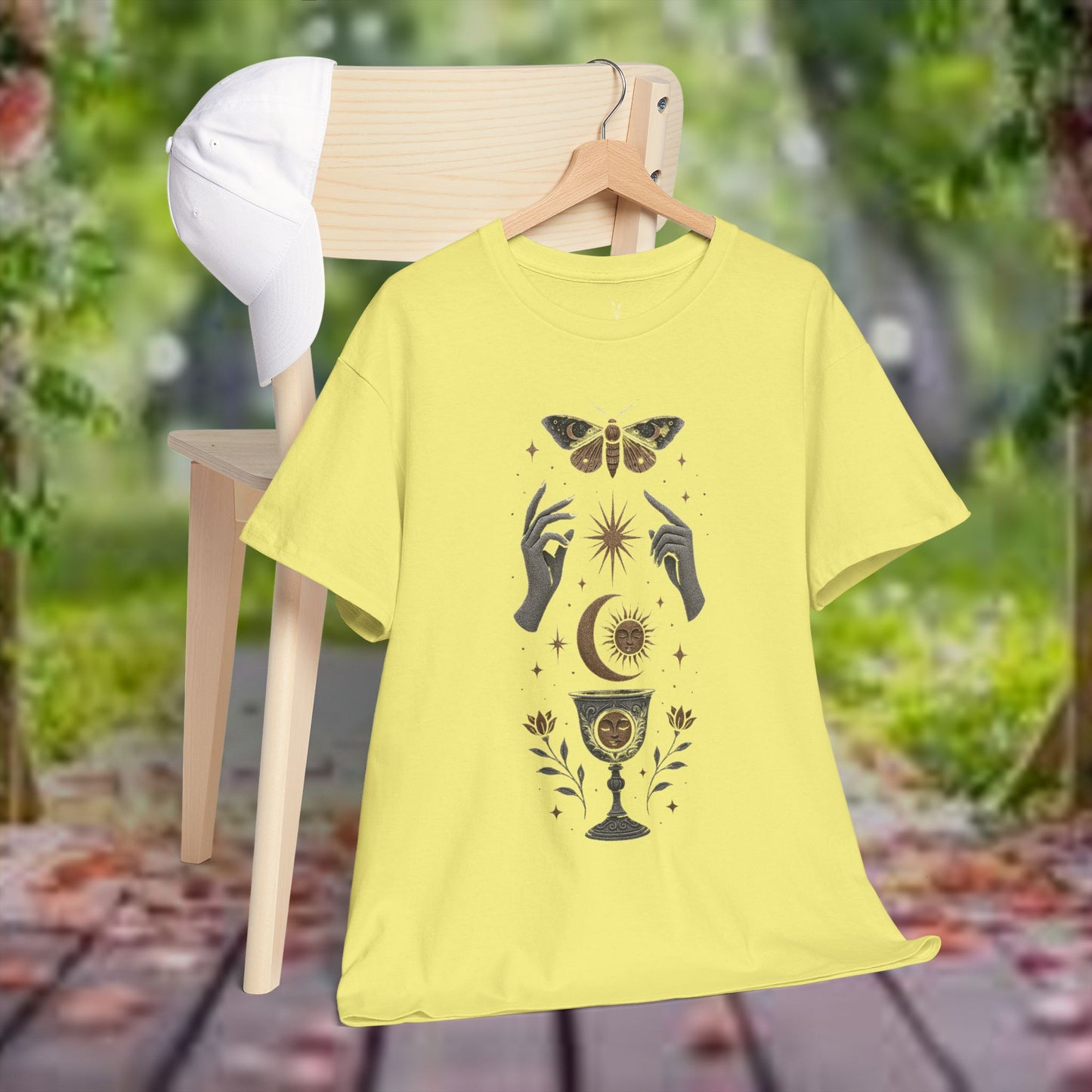 Boho Tee - Mystic Offering: Lunar Wisdom & Divine Flow Design