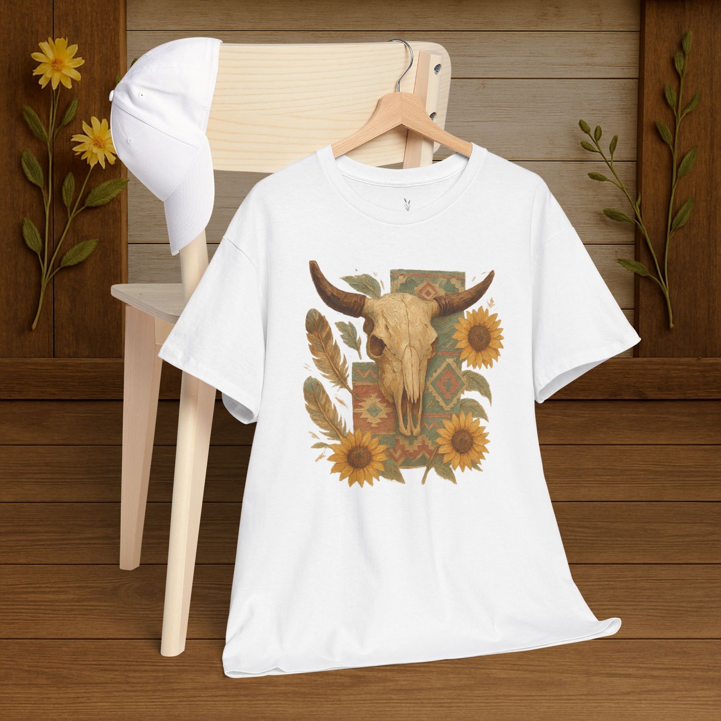 Boho Floral Tee - Unisex Heavy Cotton