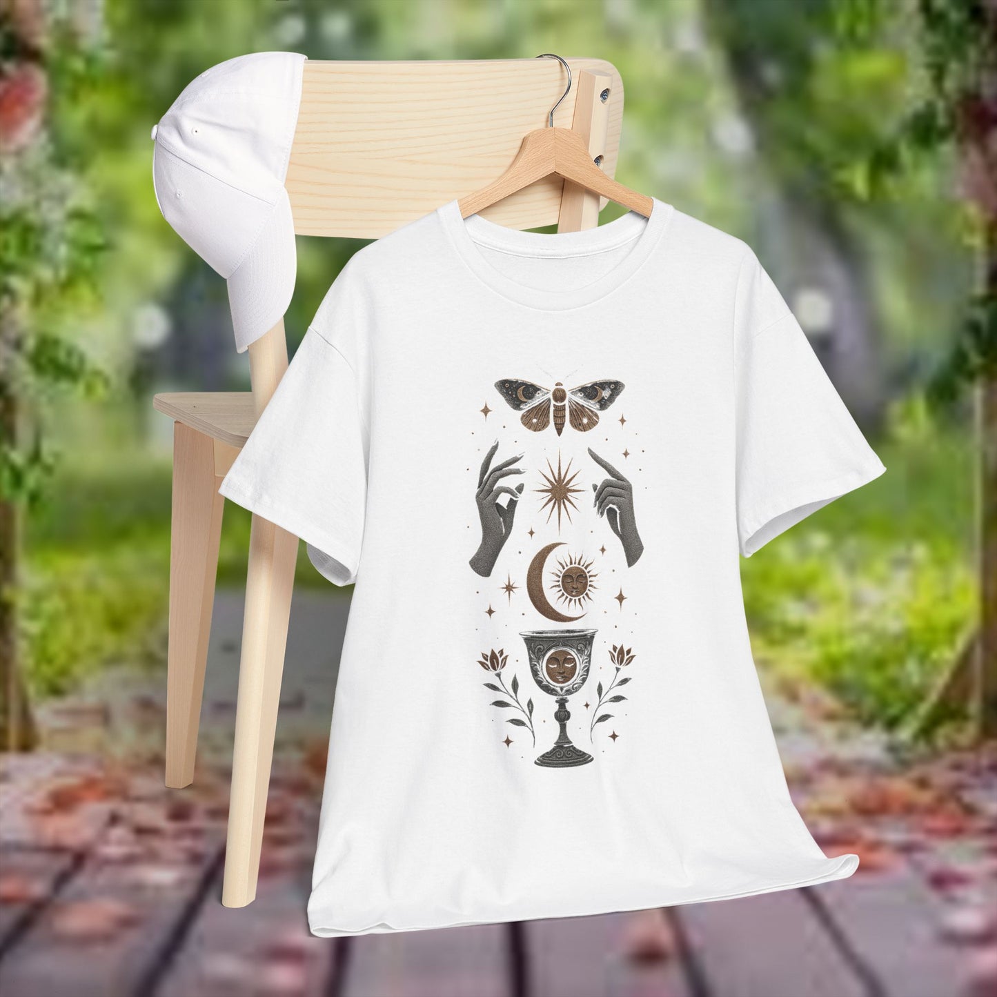 Boho Tee - Mystic Offering: Lunar Wisdom & Divine Flow Design