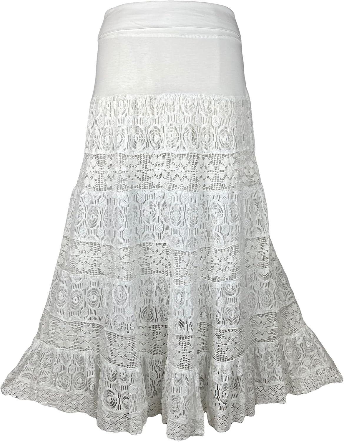 Women'S 2025 Summer Boho Peasant Tiered Long Lace Skirt Maxi - Net Flared Long Maxi Skirts for Women