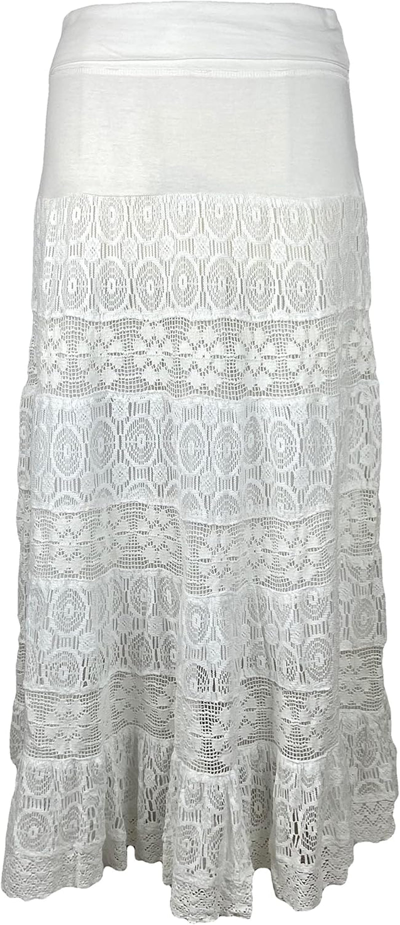 Women'S 2025 Summer Boho Peasant Tiered Long Lace Skirt Maxi - Net Flared Long Maxi Skirts for Women