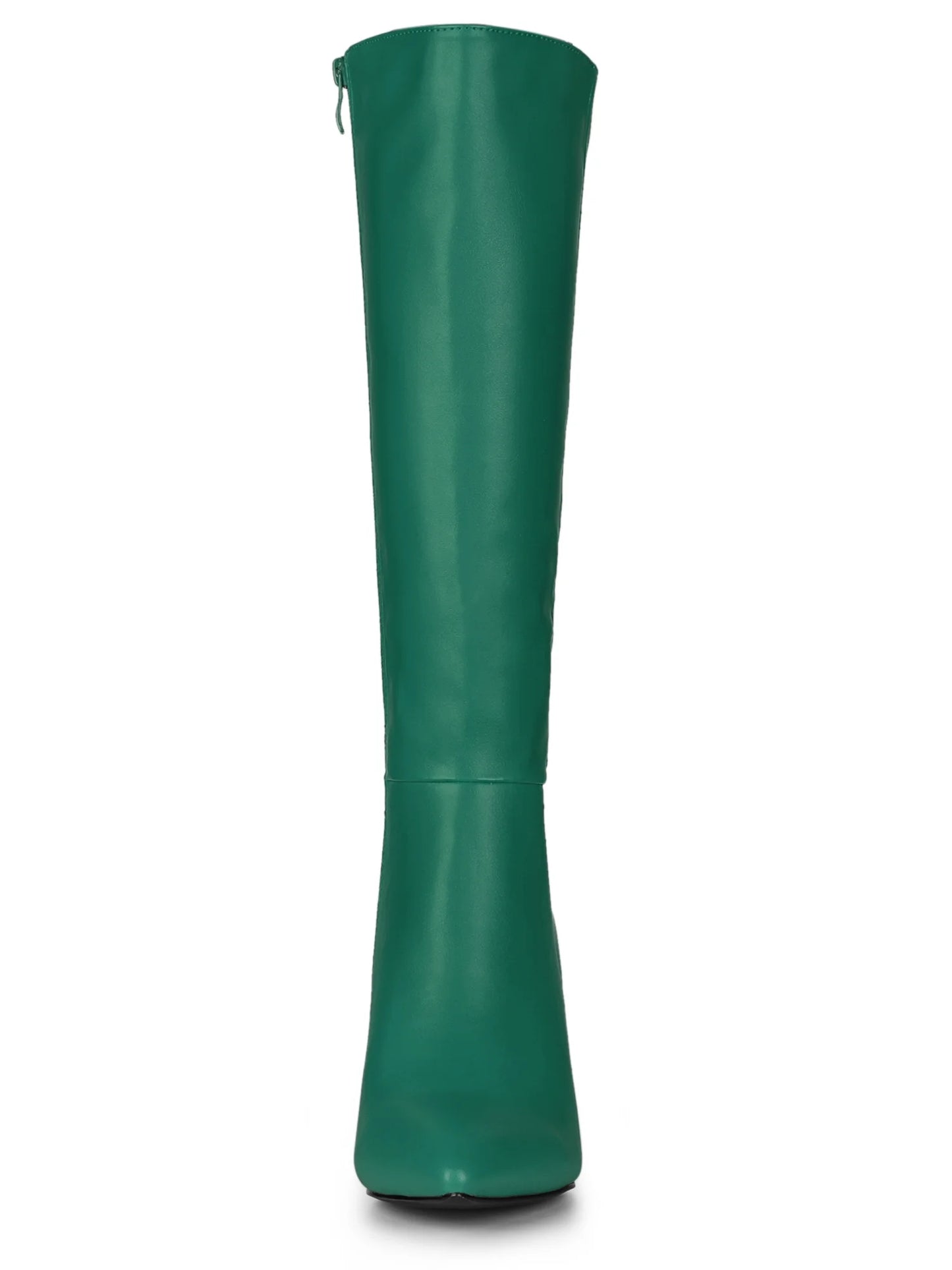 Women'S Boot Pointed Toe Side Zipper Stiletto Heel Knee High Boots Dark Green 8