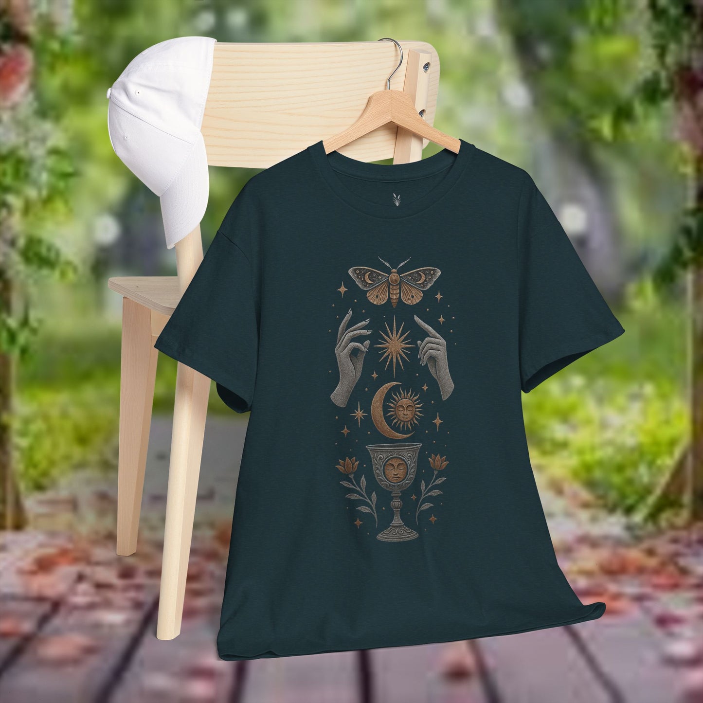 Boho Tee - Mystic Offering: Lunar Wisdom & Divine Flow Design
