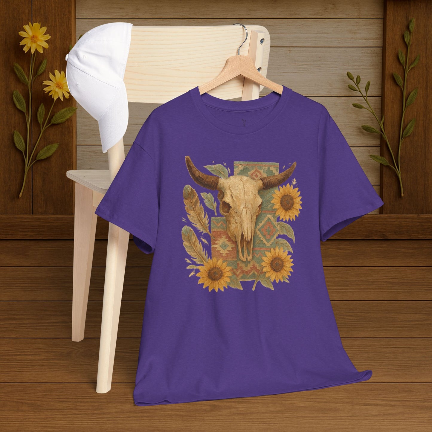 Boho Floral Tee - Unisex Heavy Cotton