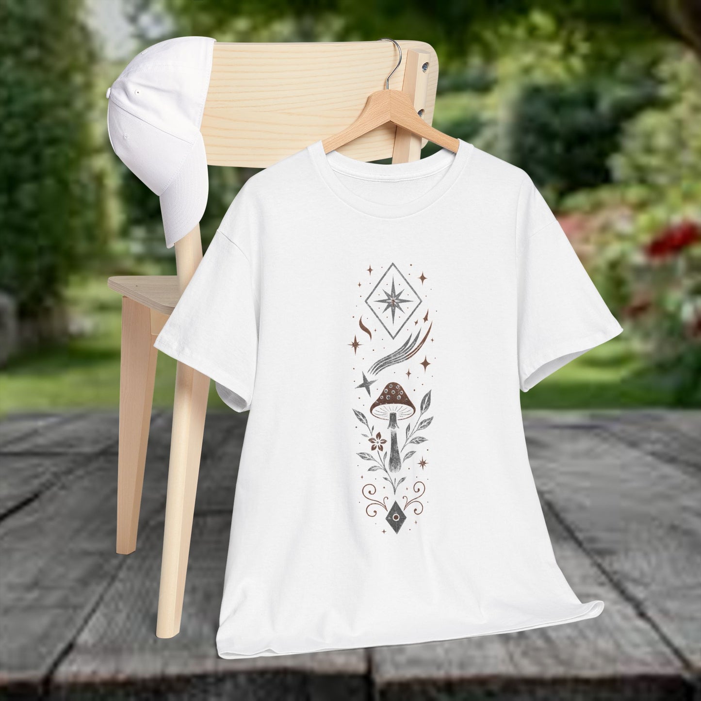 Boho Tee - Stardust Bloom, Portal of the Shroom Design