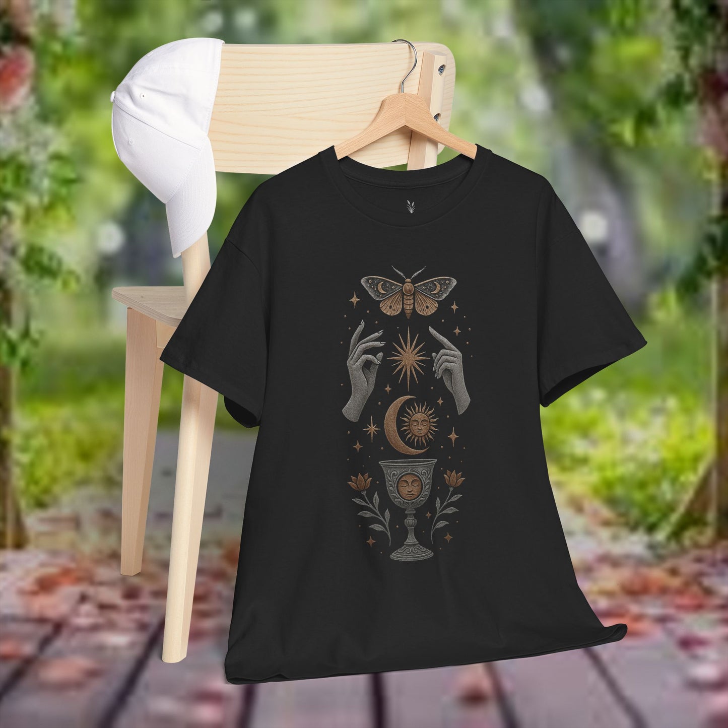 Boho Tee - Mystic Offering: Lunar Wisdom & Divine Flow Design
