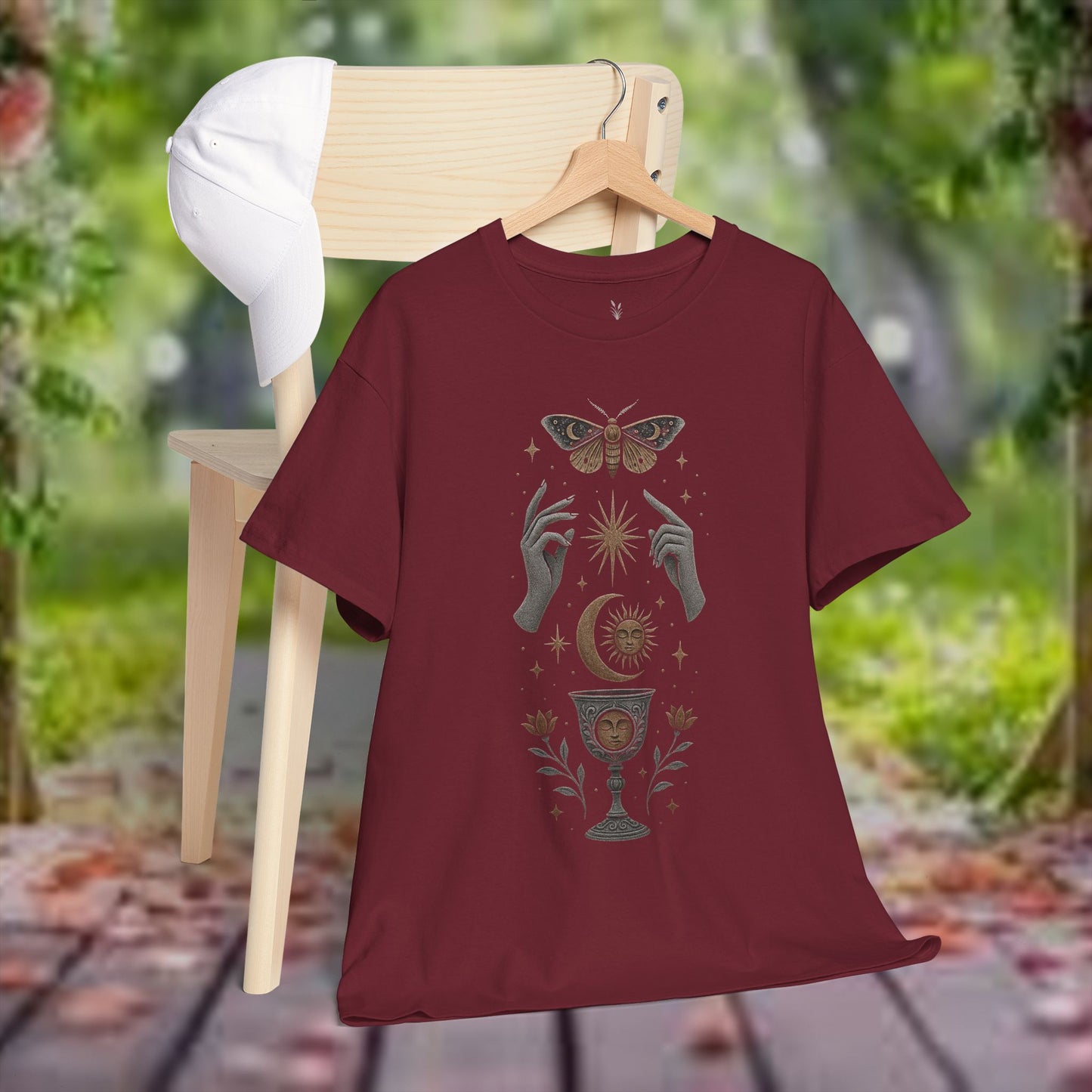 Boho Tee - Mystic Offering: Lunar Wisdom & Divine Flow Design