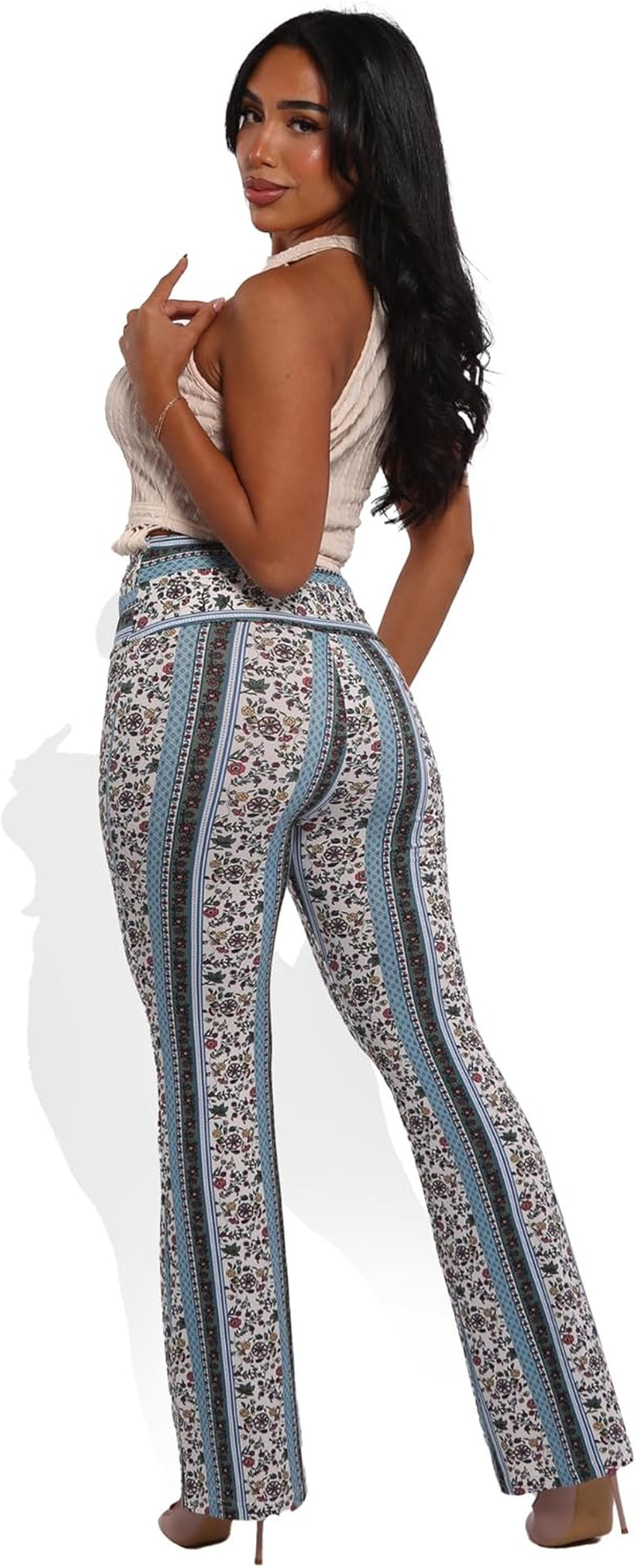 Womens Flare Palazzo Pants Casual Boho Bell Bottoms Wide Leg Buttery Soft Bottoms