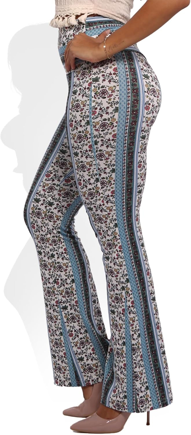 Womens Flare Palazzo Pants Casual Boho Bell Bottoms Wide Leg Buttery Soft Bottoms