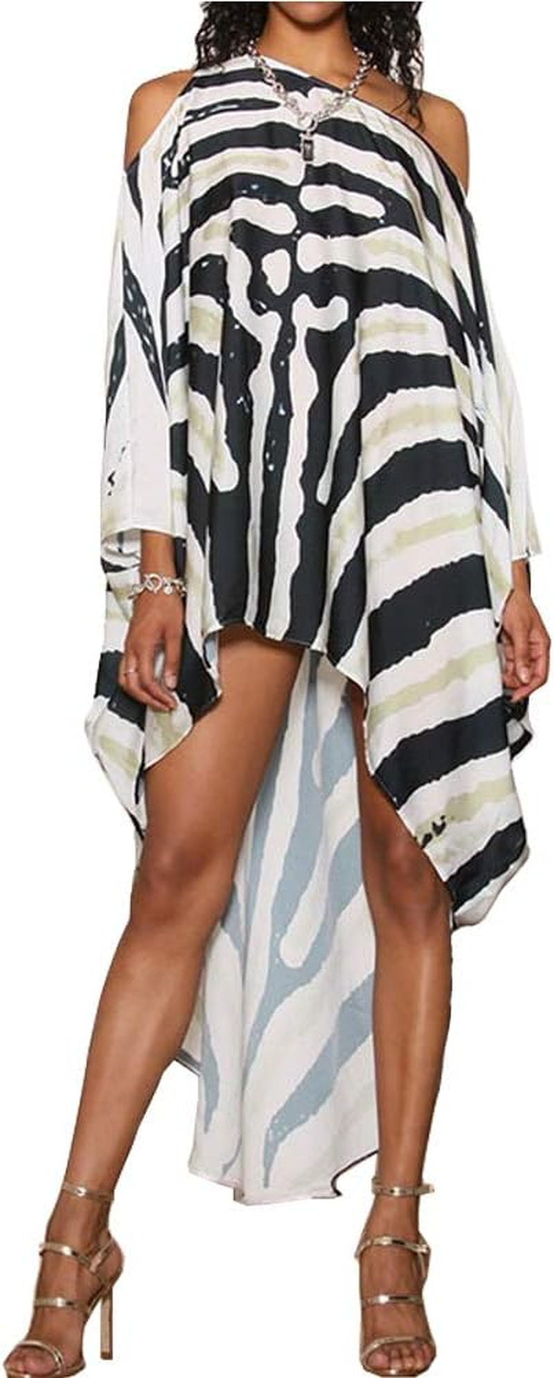Women'S Casual Boho Maxi Dress Sexy Sundress Beach Cover up Dress Loose Kaftan off Shoulder