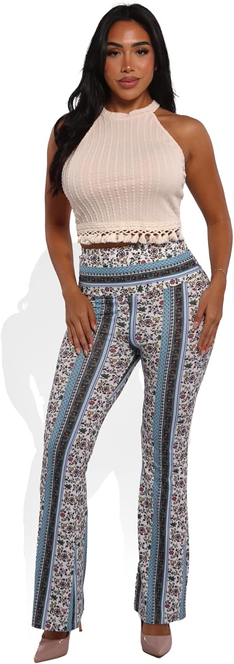 Womens Flare Palazzo Pants Casual Boho Bell Bottoms Wide Leg Buttery Soft Bottoms