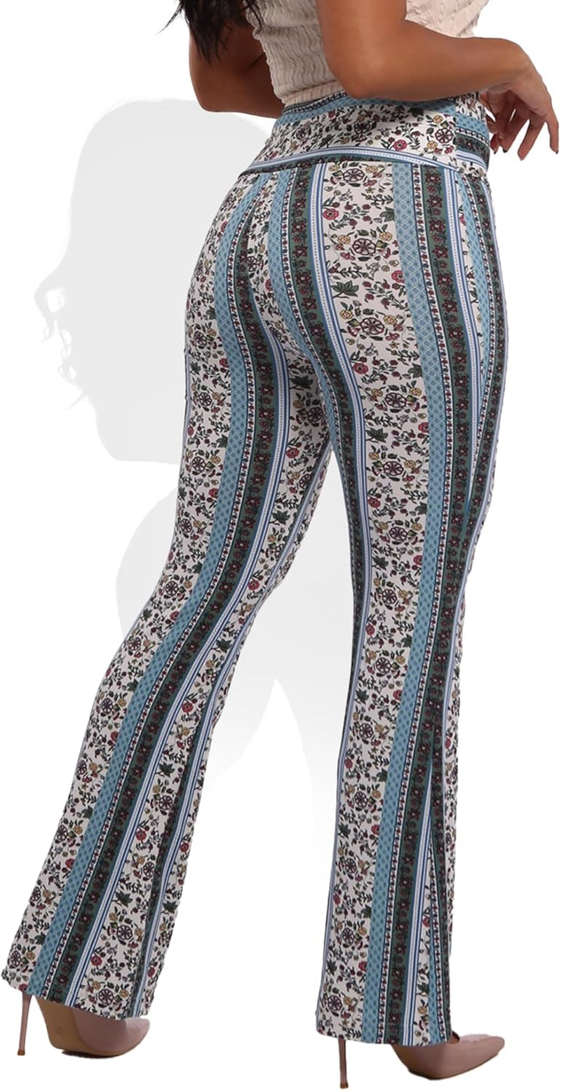 Womens Flare Palazzo Pants Casual Boho Bell Bottoms Wide Leg Buttery Soft Bottoms