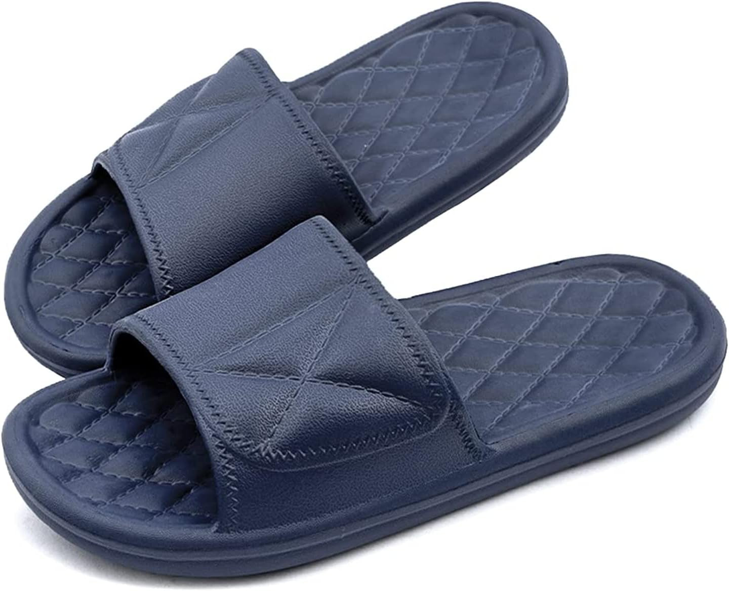 Bathroom Slippers for Women and Men Portable Quick Drying Non-Slip Pool Beach Spa Shower Slippers House Slide Sandals Indoor and Outdoor Unisex Shoes, A-Blue 9.5-10.5 Women/8-9 Men