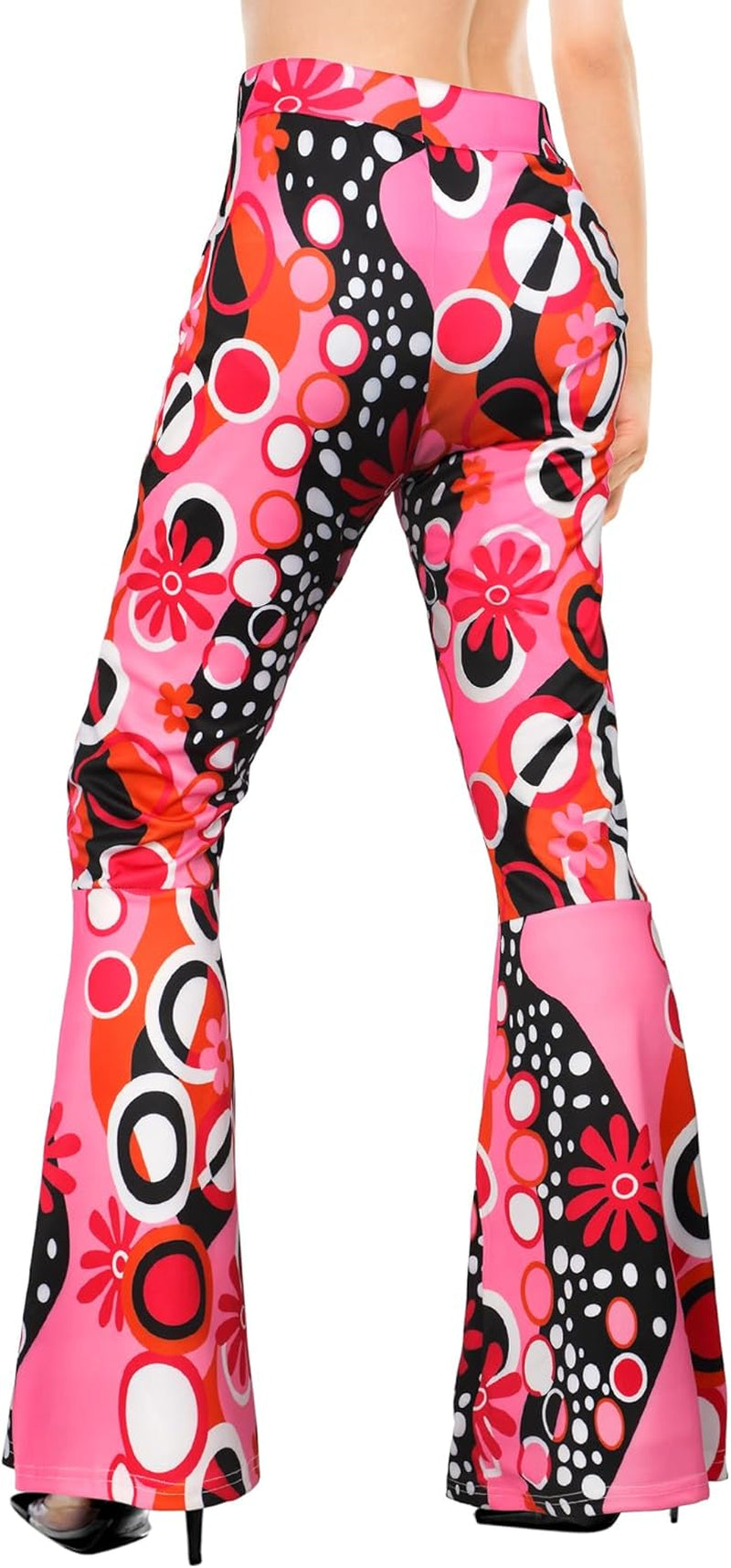 60S 70S Women Hippie Costume Outfits Disco Retro Flared Pants for Carnival Party Halloween