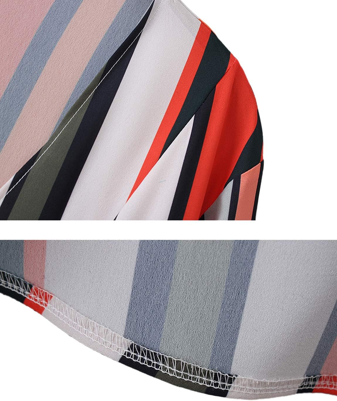 Women'S Chiffon Split Long Sleeve Lightweight Striped Kimono Cardigan Spring Outfit Wrap Cover up Medium