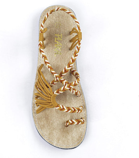 Flat Sandals for Women Palm Leaf