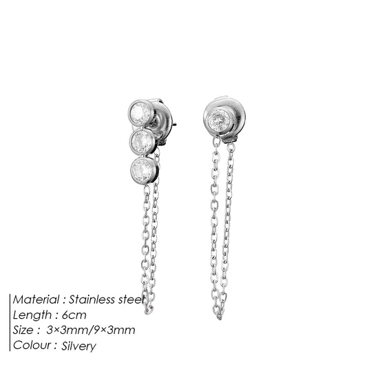 Emanc Korean Aesthetic Earring Stainless Steel Earrings for Women Drop Dangle Boho Earrings Women Fashion Jewelry Wholesale