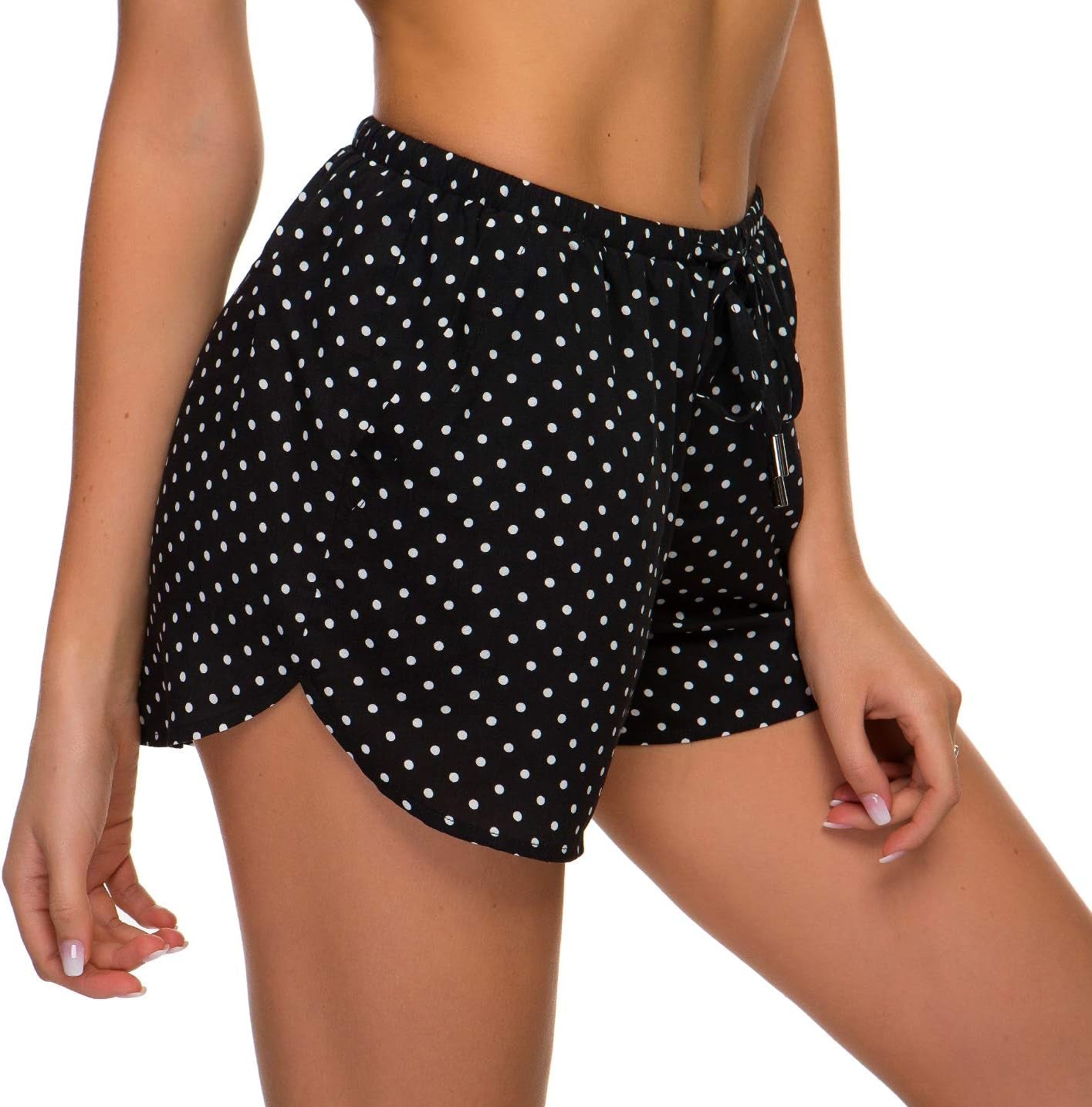 Women'S Casual Summer Elastic Waist Boho Print Shorts Patterned Short Pants with Pockets (L, 1)