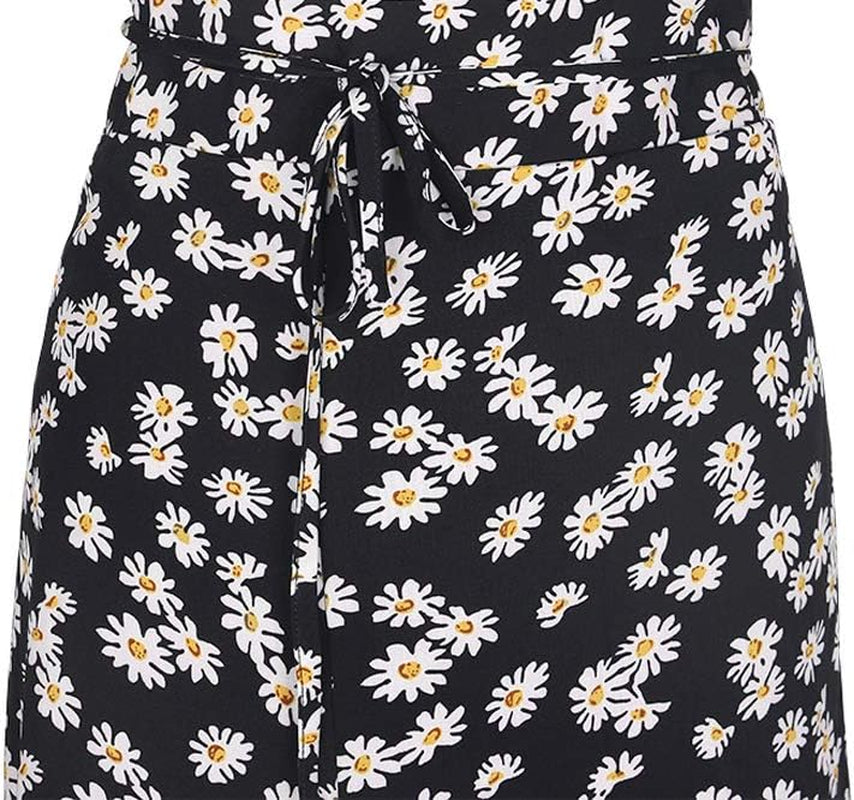 Womens Boho Floral Tie up Waist Summer Beach Wrap Cover up Maxi Skirt