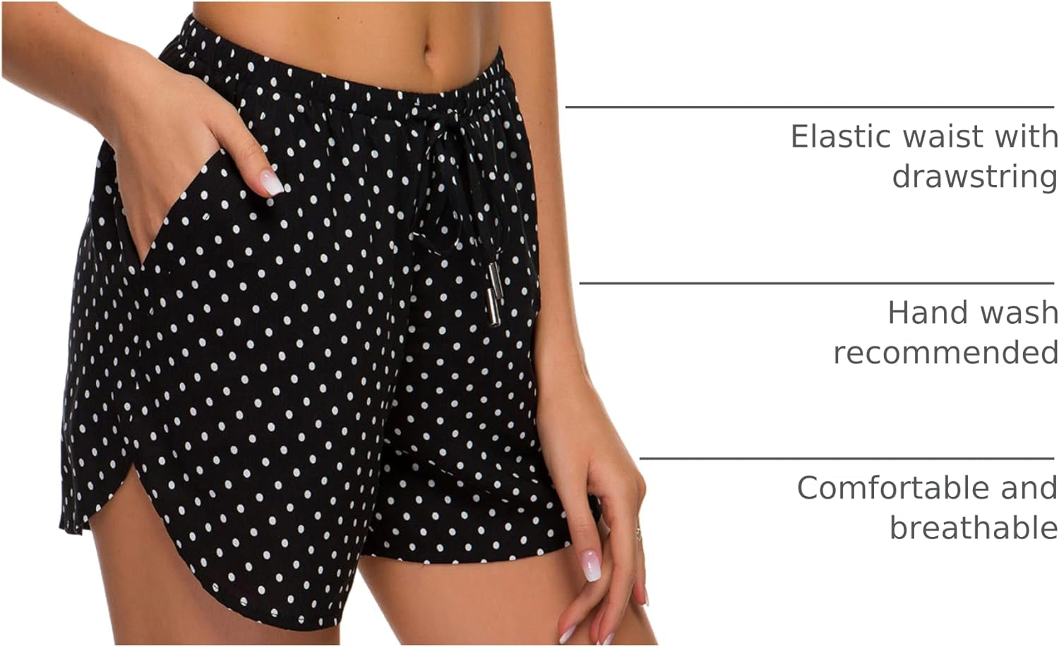 Women'S Casual Summer Elastic Waist Boho Print Shorts Patterned Short Pants with Pockets (L, 1)